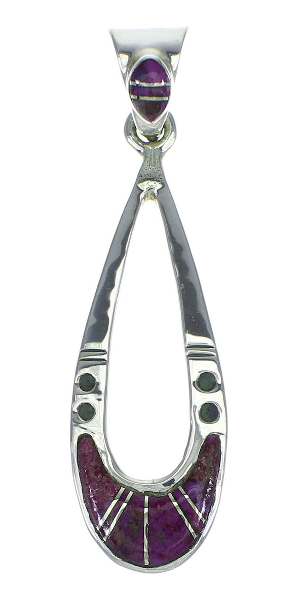 Southwestern Sterling Silver Magenta Turquoise Pendant YX67019